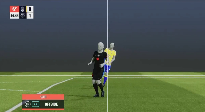 加西亞禁區(qū)內(nèi)手球，VAR介入判定對(duì)方越位在先