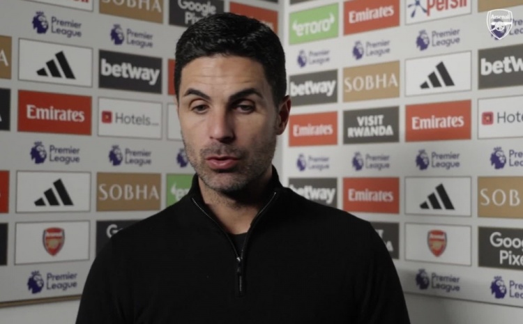 阿爾特塔：我們沒達(dá)到比對手強(qiáng)得多的水平和標(biāo)準(zhǔn)，祝賀西漢姆