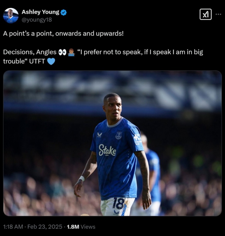 不滿判罰？阿什利揚(yáng)引用穆帥名言：我寧愿不說話，說了會有大麻煩