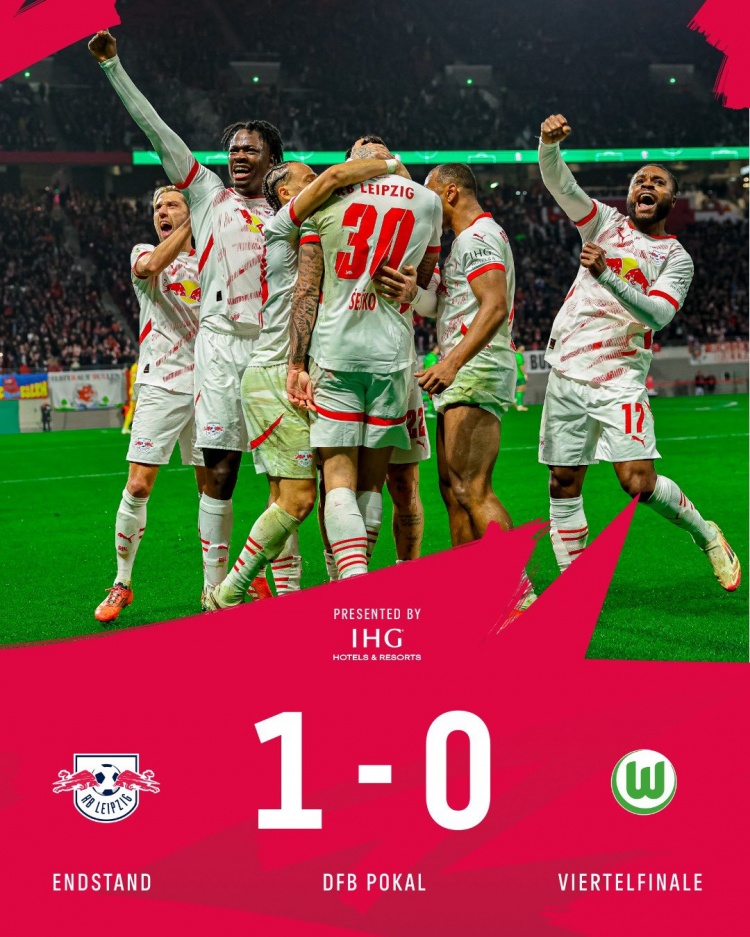 塞斯科點射制勝助萊比錫晉級德國杯4強，賽季33戰(zhàn)17球