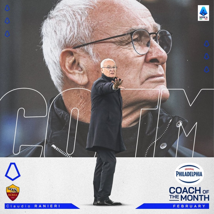 2月3勝1平&今年不?。」俜剑毫_馬主帥拉涅利當(dāng)選意甲2月最佳教練