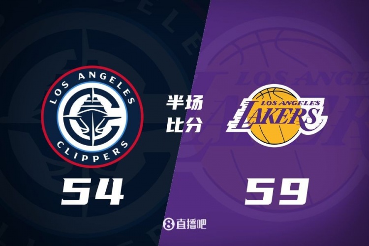 洛城德比！老詹高效砍17分 里夫斯傷退 哈登13+5 湖人半場領(lǐng)先5分