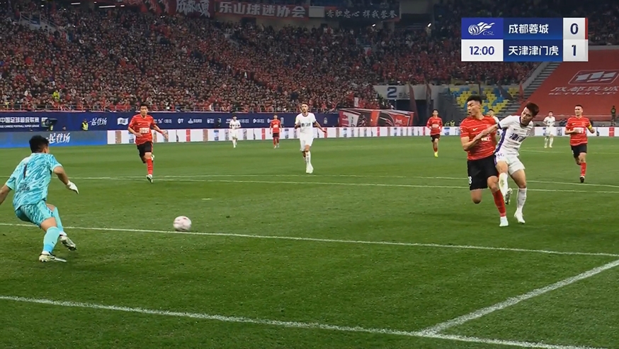 反客為主！王秋明精彩不停球搶點(diǎn)破門(mén)，哈達(dá)斯送助攻 蓉城0-1落后