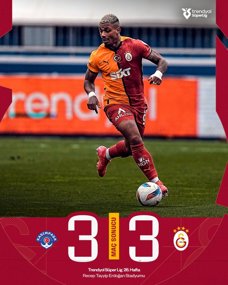 奧斯梅恩雙響加拉塔薩雷3-3遭卡斯帕薩逼平，先賽領(lǐng)先費(fèi)內(nèi)巴切7分