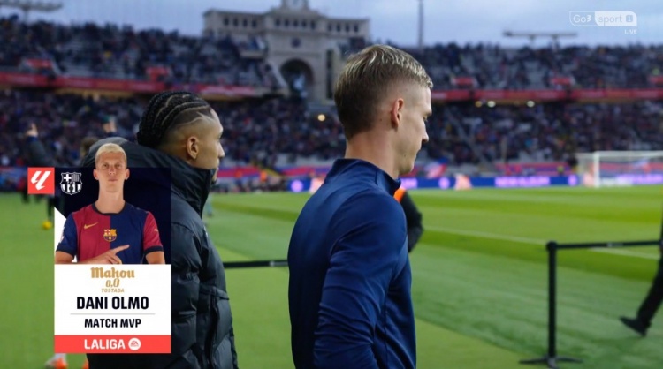 2助攻5關(guān)鍵傳球，奧爾莫當(dāng)選巴薩4-0皇家社會(huì)一役全場(chǎng)最佳