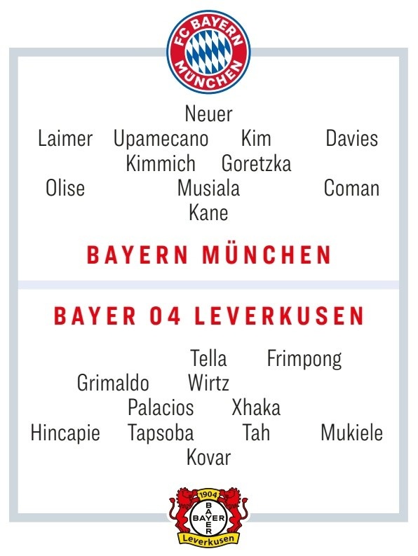 踢球者預(yù)測拜仁vs藥廠首發(fā)：磁雞搭檔后腰，?？?博尼法斯替補(bǔ)