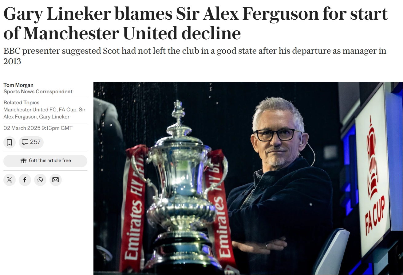 曼聯(lián)為何衰?。咳R因克爾：從弗格森2013年離任開始，問題就出現(xiàn)了