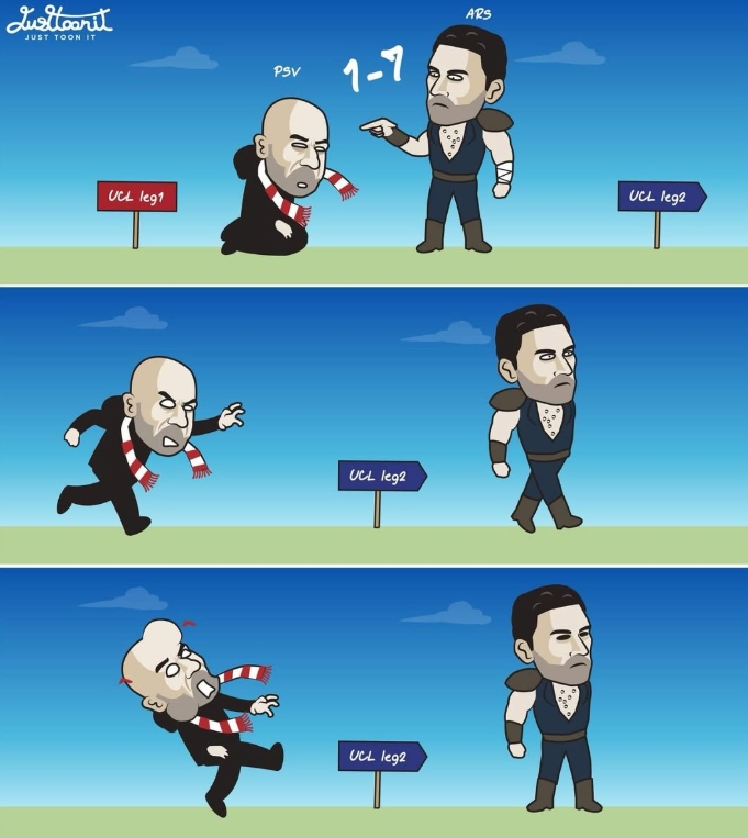 今日趣圖：阿森納7-1 埃因霍溫 3-1尤文，那阿森納vs尤文幾比幾？