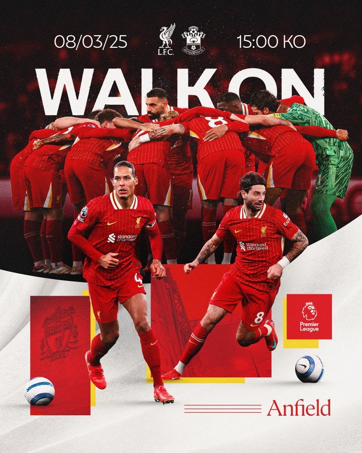 繼續(xù)前行！利物浦曬海報(bào)預(yù)熱戰(zhàn)圣徒：范迪克、薩拉赫、索博出鏡
