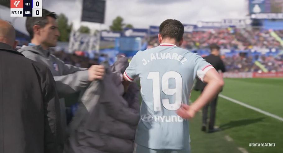 無(wú)緣連續(xù)5場(chǎng)進(jìn)球，馬競(jìng)第58分鐘換下阿爾瓦雷斯，索爾洛特上場(chǎng)