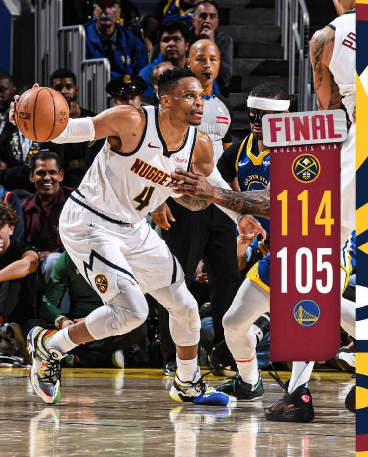 三雙拿捏勇士！掘金官方曬贏球海報 威少榮登封面