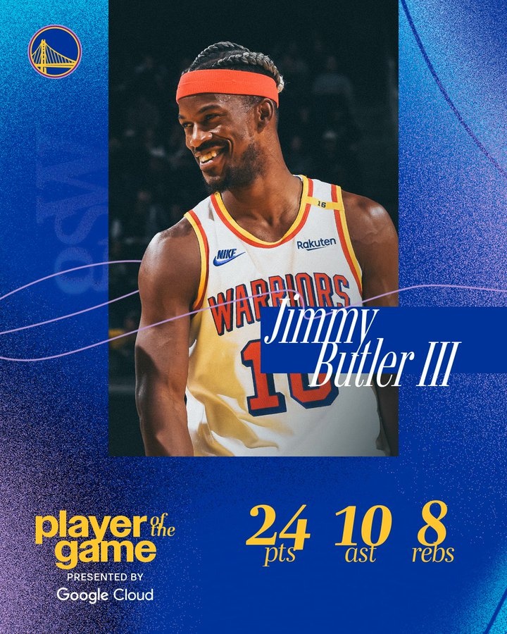 罰球11中11砍下24+8+10！勇士官方評選本場最佳 巴特勒當選