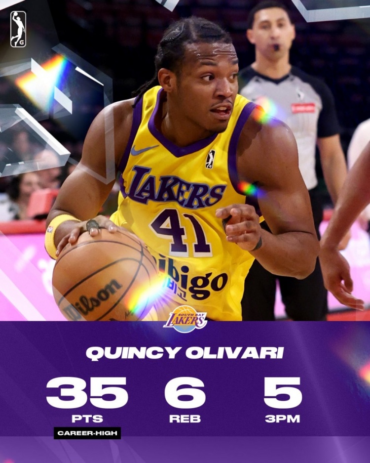 火力全開！奧利瓦里在南灣湖人單場(chǎng)砍35分6板2助&仍難阻球隊(duì)失利