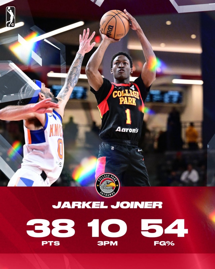 這是誰(shuí)的部將！23年落選秀喬伊納今日G聯(lián)盟比賽3分16中10爆砍38分