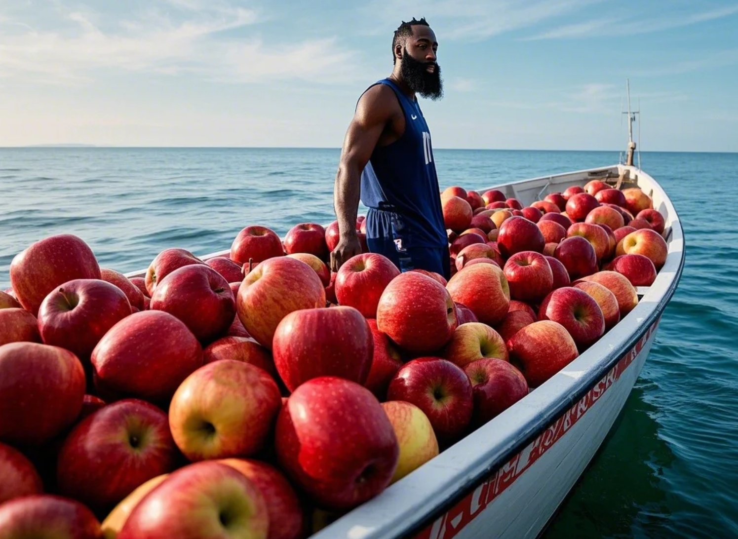 【AI繪圖】進貨了！老登從紐約大蘋果城拉一船蘋果成功歸來~