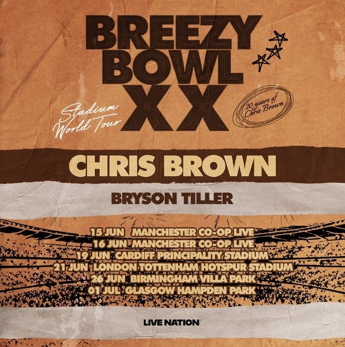 維拉官方：維拉公園球場將承辦R&B巨星克里斯-布朗今夏巡回演唱會