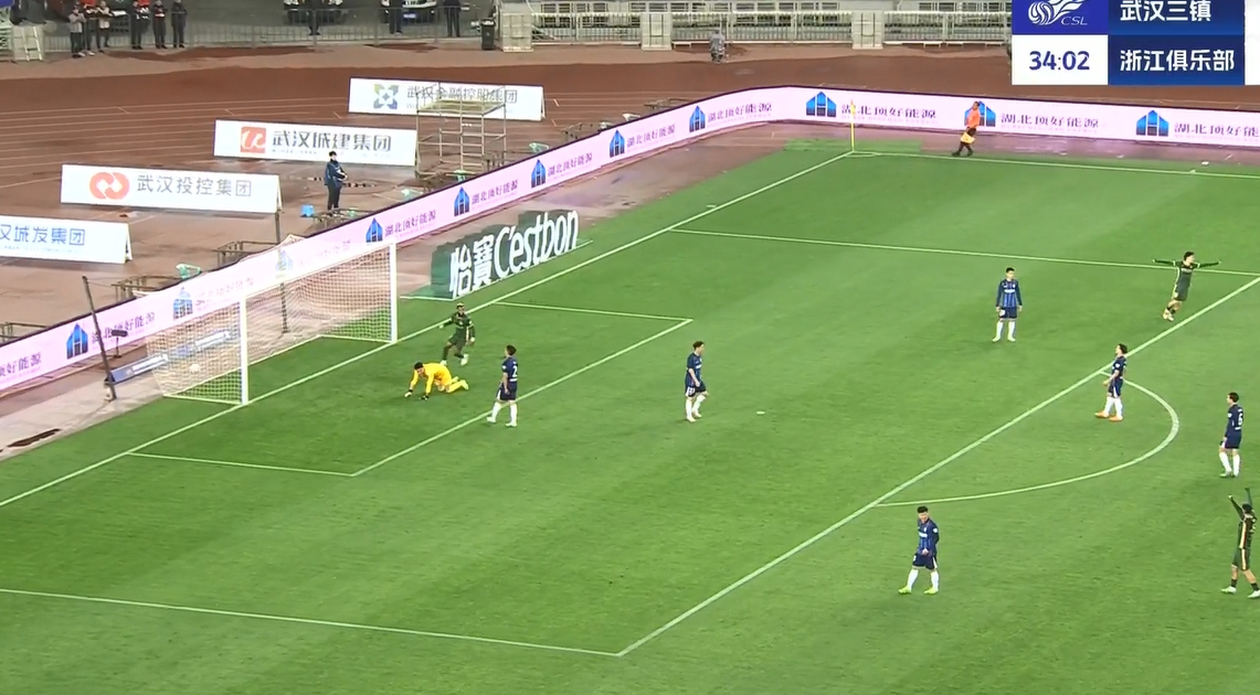 要打花了？布彭扎梅開二度，浙江34分鐘3-0領先三鎮(zhèn)