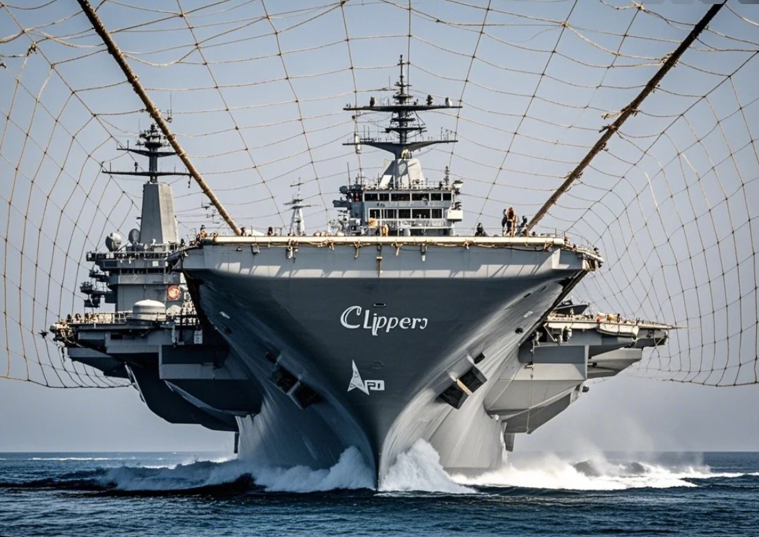 【AI繪圖】航母沖破籃網(wǎng)的束縛 一路前行~