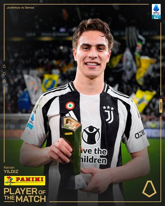 一條龍破門打進全場唯一進球，伊爾迪茲當選尤文VS熱那亞全場最佳