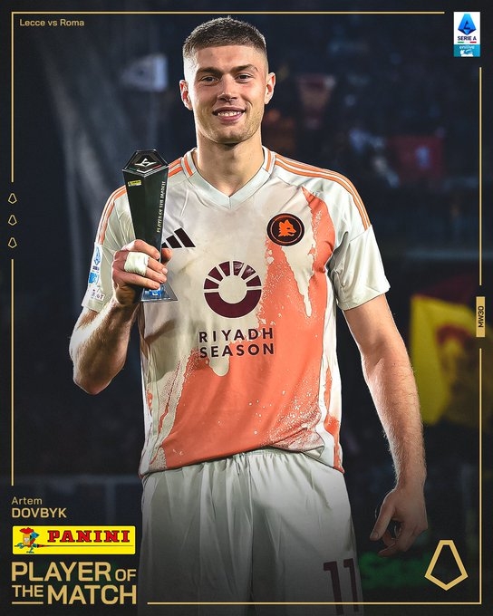 打入制勝進球！多夫比克當選羅馬1-0萊切一役全場最佳