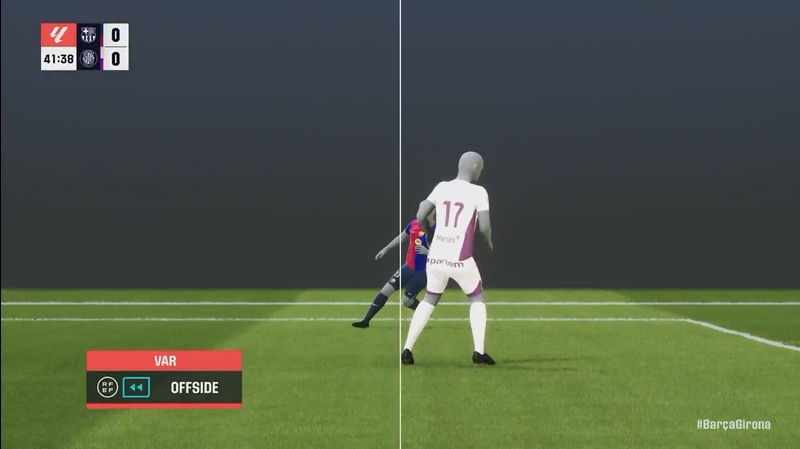 費(fèi)爾明直塞孔德前插推射破門，但裁判示意越位進(jìn)球無(wú)效