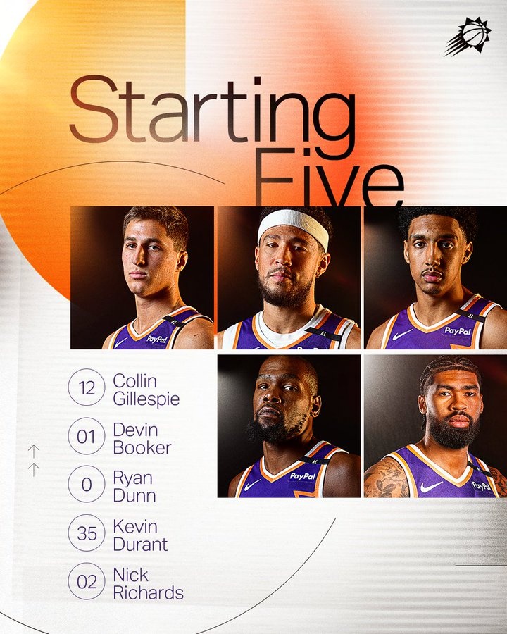 太陽VS火箭首發(fā)：杰倫-格林聯(lián)手申京&阿門出戰(zhàn) 布克&杜蘭特迎敵